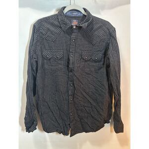 Moonshine Spirt  Men's Medium Regular Fit Black Grey Stripped